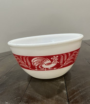 VINTAGE Hazel Atlas Red Rooster Band Mixing Nesting Bowl 7” Diameter - £99.41 GBP