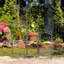 Zaer Ltd. 32.5&quot; T 3-Basket Iron Trifold Plant Stand Medellin 1972&quot; (Anti... - $86.65