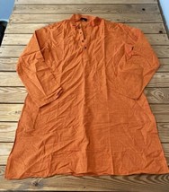 Manyavar Men’s 1/2 Button Tunic Shirt Size XL Orange Sf2 - £6.72 GBP