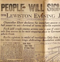 World War 1 Berlin Signing of Terms Ch. Ebert Nov 10 1918 Lewiston Maine... - £78.46 GBP