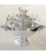 Sterling Silver Plated Caviar Server with 6 Vodka Glasses - 6 replacemen... - £54.63 GBP