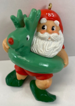 Santa&#39;s Swimming Adventure 1985 Reindeer Floaty Hallmark Christmas Ornament - £11.04 GBP
