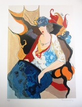 Itzchak Tarkay&quot;Five Graces&quot; Lady in pretty dress &amp; hat Hand Signed/# Serigraph - £135.76 GBP