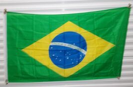 Brazil Flag 3' x 5' Ft Nylon Premium Outdoor Embroidered Green Blue yellow - $34.60