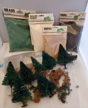 Model Train Landscape Supplies Trees Grass Coal Gravel Ballast Cement Di... - £20.94 GBP