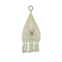 Boho Style Hand Tied Macrame Indoor Wall Pocket 21 Inches High - £14.52 GBP