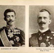 1914 WW1 Print Japan Emperor &amp; Victor Emmanuel III Antique Military Coll... - $34.99
