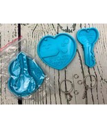 4 Pieces Love on Valentines Day Silicone Keychain Molds Heart Shaped Epoxy - £11.44 GBP