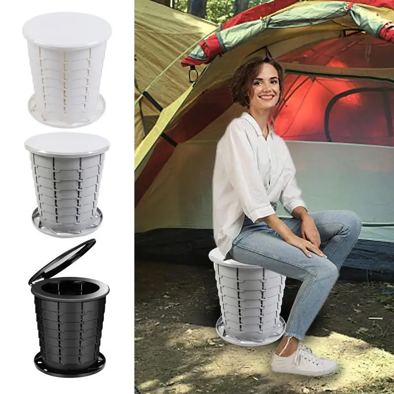 New Portable Folding Toilet Outdoor Camping Toilet Potty Trash Can Mobile Toilet - £44.89 GBP+