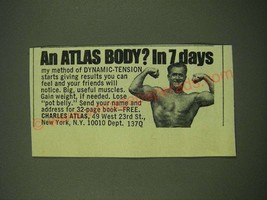 1978 Charles Atlas Ad - An Atlas body? In 7 days - £14.78 GBP