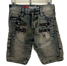 1738 Dynasty Shorts Original Denim Design Boys 4T, Blue Jeans Zippers Distressed - £6.89 GBP