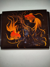 Vintage Black Lacquered Wood Jewelry Box with Mirror - $39.60