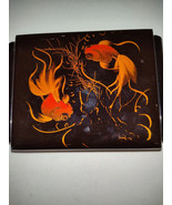 Vintage Black Lacquered Wood Jewelry Box with Mirror - $39.60