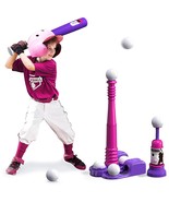 2 In 1 T Ball Sets For Kids 3-5 5-8, Tee Ball Set With Automatic Pitchin... - £43.23 GBP