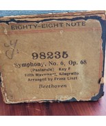 Eighty Eight Note 98235 Beethoven Symphony No 6 Op 68 Player Piano Roll ... - $11.38