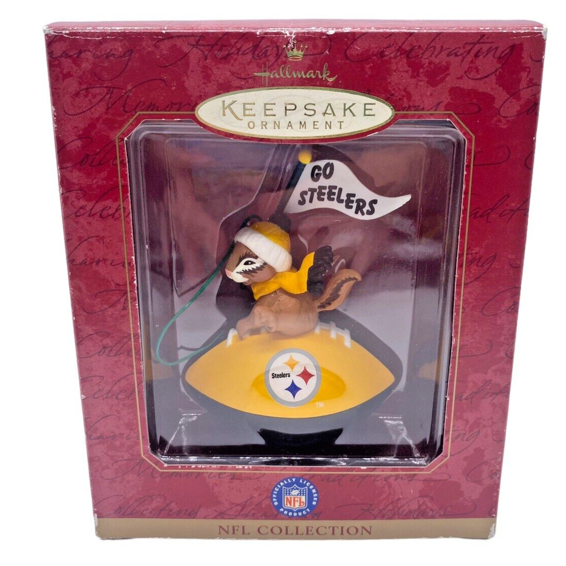 Primary image for Hallmark Keepsake Ornament Go Steelers Pittsburgh Chipmunk 1999 Vintage in Box