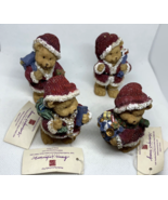 Home Interiors Christmas Holiday Bears 3” Figurines Set of 4 - £8.94 GBP