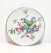 Blue Titmouse Porcelain Decorative Bird Plate Japan 4&quot; Vintage - £11.15 GBP