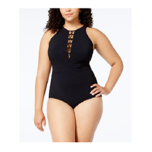 Profile Gottex Casablanca High Neck One Piece Swimsuit Black Size 16W Slimming - £47.44 GBP