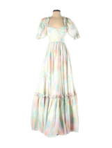 NWT Selkie The Ritz Gown in Chalk Pastel Rainbow Cotton Maxi Dress XS $399 - £159.87 GBP