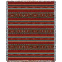 72x54 SOUTHWEST SADDLEBLANKET Western Red Blue Tapestry Afghan Throw Bla... - £50.36 GBP