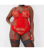 Lane Bryant CACIQUE Foil Lace RED Corset Bustier Bra Size 42DD 40DDD 44D... - $65.67 CAD