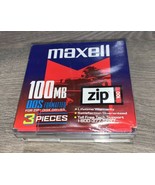 Maxell 100 MB DOS Formatted 3-Pieces Zip 100 NOS - £6.58 GBP