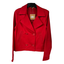 Ellen Tracy Womens Peacoat Red Waist Length Double Breasted Stretch Coll... - £46.73 GBP