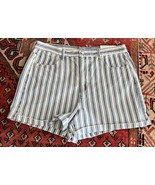 American Eagle Mom Short Denim Blue White Stripe SIZE 14 cuff NEW NWT comfy - $19.78