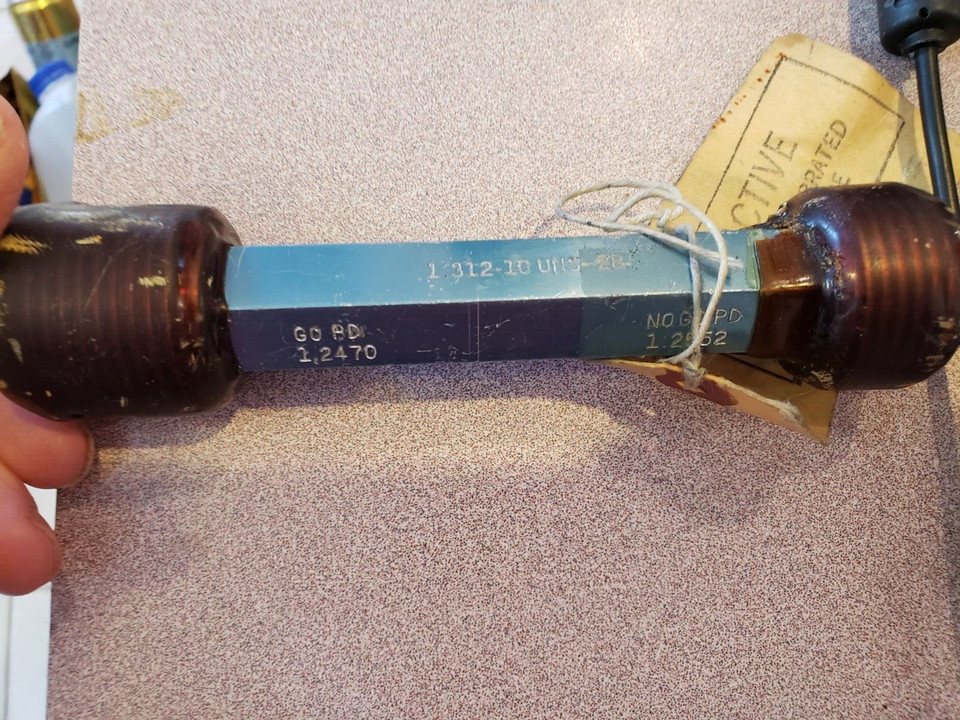 NICE Lincoln threaded Plug Gage GO  1.2470 / HIPD NO - 1.2552  # 1.312-1... - $53.19