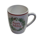 Royal Norfolk Coffee Tea Mugs 14oz Christmas Happy Holiday Holly Wreath(1) - £12.52 GBP
