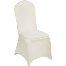 VEVOR 100 PCS Ivory Chair Covers Polyester Spandex Stretch Slipcovers Wedding - £170.64 GBP