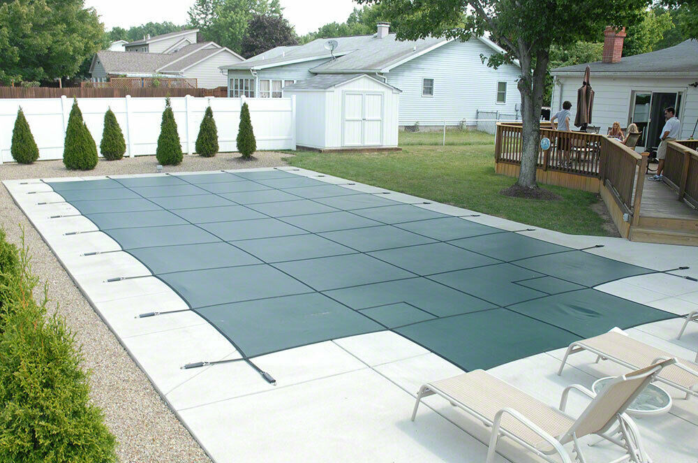 GLI 20-1632RE-SAP-GRN 16&#39; x 32&#39; Secur-A-Pool Mesh Rect. Safety Cover - G... - $789.97