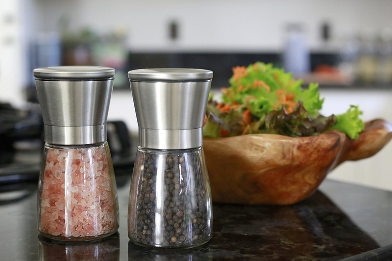 Salt and Pepper Shaker Grinder Set Stainless Steel Mill with Adjustable Coarsene Item image 8