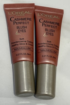 2 L&#39;oreal Cashmere Perfect Blush &amp; Eyes Soft Powdercreme Cream Color Mau... - $387.29 MXN