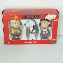 Peanuts Snoopy Lucy Charlie Brown Kurt S Adler Christmas Ornament Set of Three - £31.64 GBP