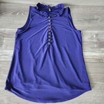 White House Black Market Womens Small Sleeveless Blouse Purple Tank Butt... - $37.51