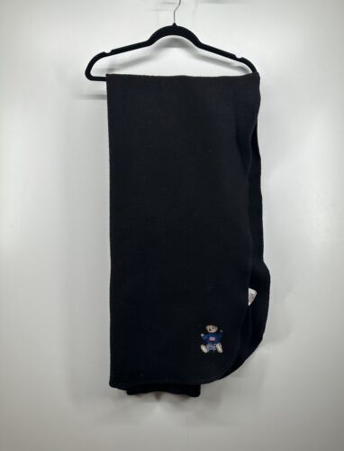 Ralph Lauren Polo Fashion Teddy Bear Black Fleece Throw Blanket 48x 62 Vintage - $39.19