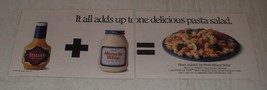 1990 Kraft House Italian Dressing and Miracle Whip Ad - It all adds up - £14.61 GBP