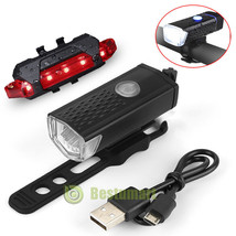 Led Usb Rechargeable Bycicle Light Headlamp Headlight Bike Front Rear La... - $27.99