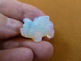 Y-PIG-FL-538 little 1&quot; White opalite glass FLY flying PIG pigs gemstone ... - £6.84 GBP