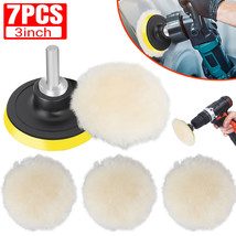 7PCS 3 Inch Car Buffing Pads Polishing for Drill Sponge Kit Waxing Foam ... - $16.99
