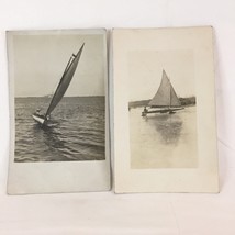 Lot of 2 RPPC Sailboats Annual Yacht Races Postcard Post Cards 1930&#39;s Canada - £18.18 GBP