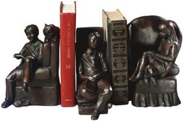 Bookends Bookend TRADITIONAL Lodge Bookworks By Mantik Chocolate Brown Resin - £326.93 GBP