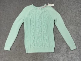 Vineyard Vines Sweater Womens Small Green Mint Cardigan Cable Knit Cotton NEW - $34.64