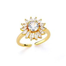 Flower ring,crystal flower ring,crystal ring,ring,floral ring,statement ring,sun - £19.61 GBP