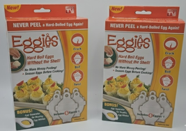 2 EGGIES Hard Boil Egg Without Shell - As Seen On TV w/Bonus Egg Separat... - $16.82