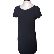 Theory &#39;Jamelya&#39; Short Sleeve Crepe Mini Shift Dress in Black Size 8 - $69.84