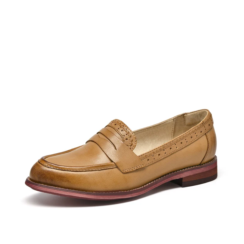 BeauToday Penny Loafers Women Sheepskin Genuine Leather Slip On Pointed ... - £115.43 GBP