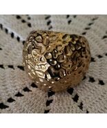 Gold Colored Band ~ Dimple ~ Ball Design Ring ~ Size 7 ~ B65 - $20.00
